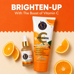 A-1 Vitamin C Combo – Facewash + Serum Set, Orange Extract
