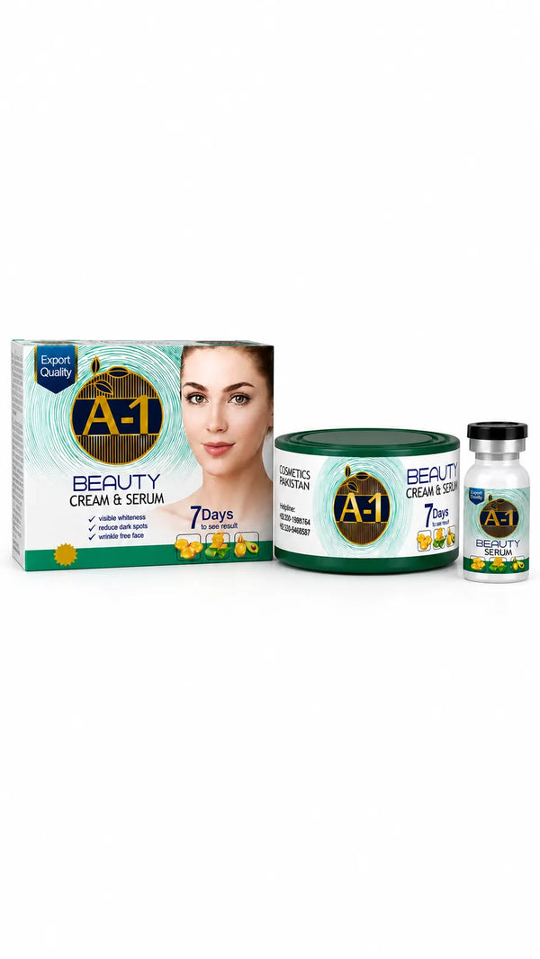 A-1 Beauty Cream & Serum Set | Visible Whiteness, Anti-Wrinkle & Dark Spot Reducer