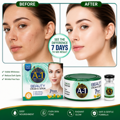 A-1 Beauty Cream & Serum Set | Visible Whiteness, Anti-Wrinkle & Dark Spot Reducer