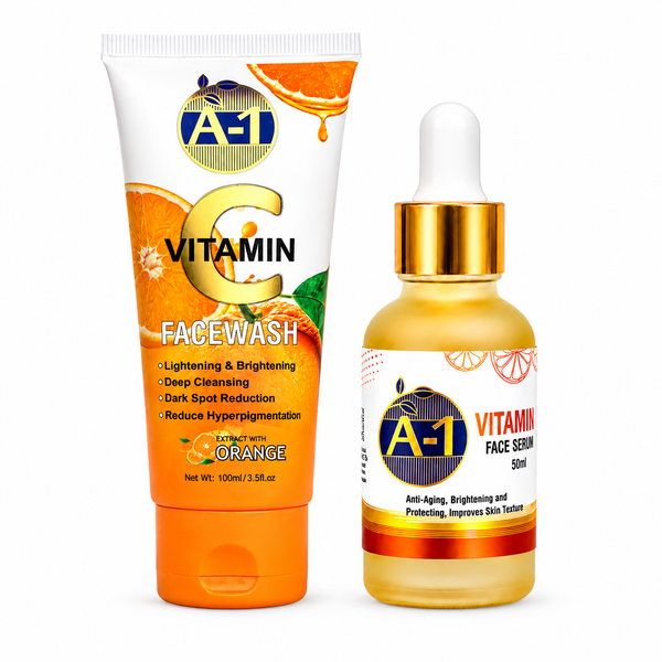 A-1 Vitamin C Combo – Facewash + Serum Set, Orange Extract