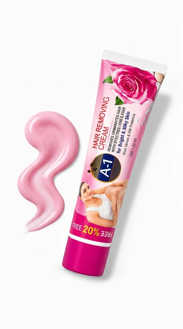 A-1 Rose Hair Removing Cream – Bright & Silky Skin, 120ml