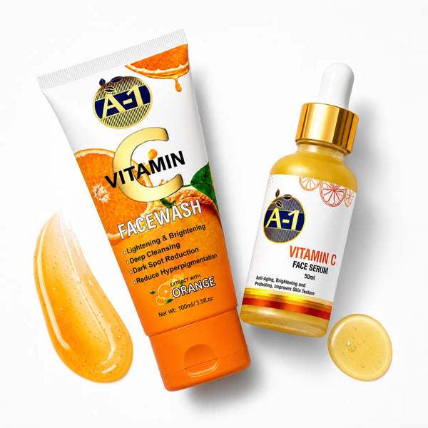A-1 Vitamin C Combo – Facewash + Serum Set, Orange Extract