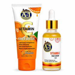 A-1 Vitamin C Combo – Facewash + Serum Set, Orange Extract