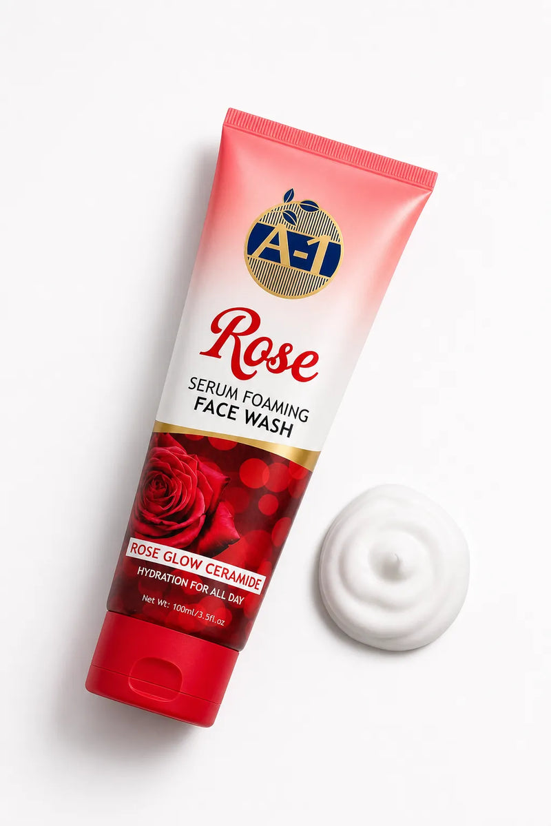 A-1 Rose Serum Foaming Face Wash | Rose Glow Ceramide Formula | All-Day Hydration | 100ml